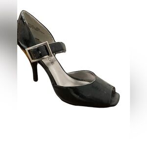 Rampage Black Open-Toe Heels